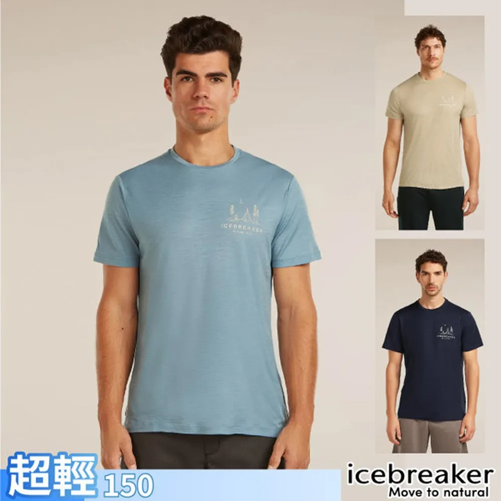 【Icebreaker】男 100%美麗諾羊毛 Tech Lite 圓領短袖上衣 (寧靜營地)-150.T恤.吸濕排汗/ IB0A57FQ✿30E010